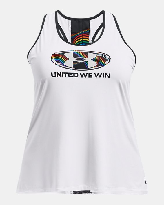 Women's UA Knockout Pride Tank, White, pdpMainDesktop image number 5